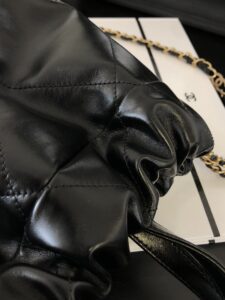 Black Cow Leather Chanel-Inspired Backpack