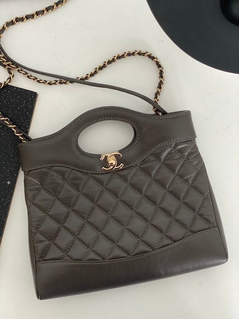 Replica Chanel 31 Bag Baby Calf Mini 22 in Chocolate with Full Set