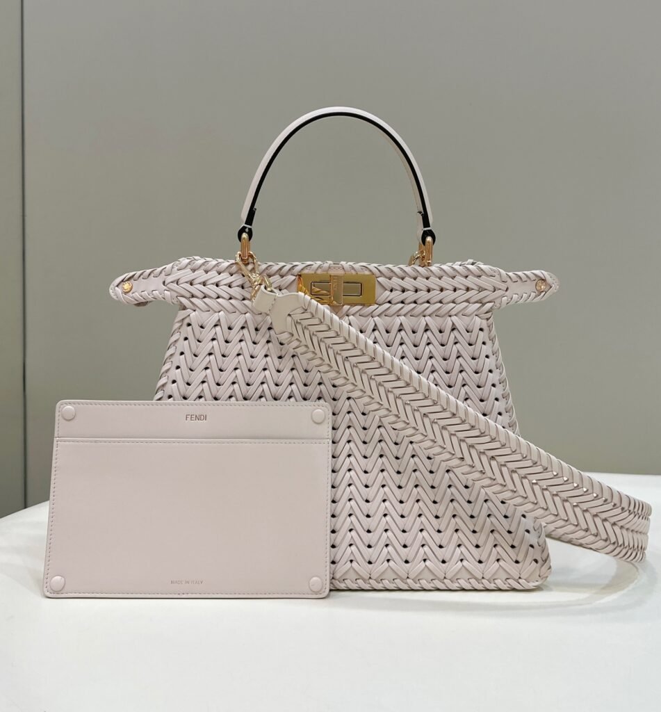 Replica Fendi I See U Peekaboo Light Pink handbag front view