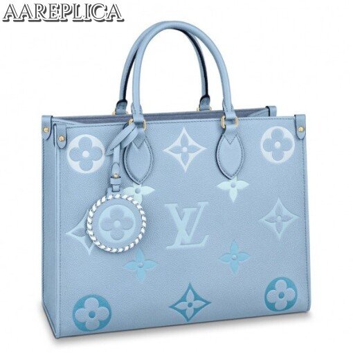 Replica Louis Vuitton OnTheGo MM Bag in cowhide leather front view