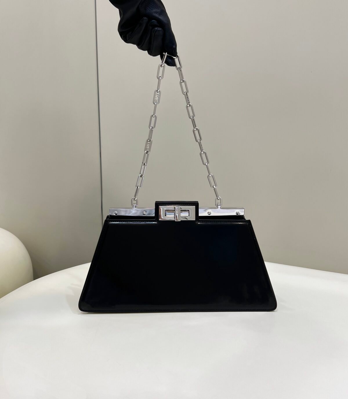 Replica Fendi Cut Petite Peekaboo black front view