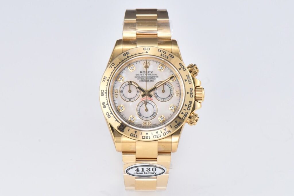 Replica Rolex Daytona 116508 full gold with moissanite diamond dial